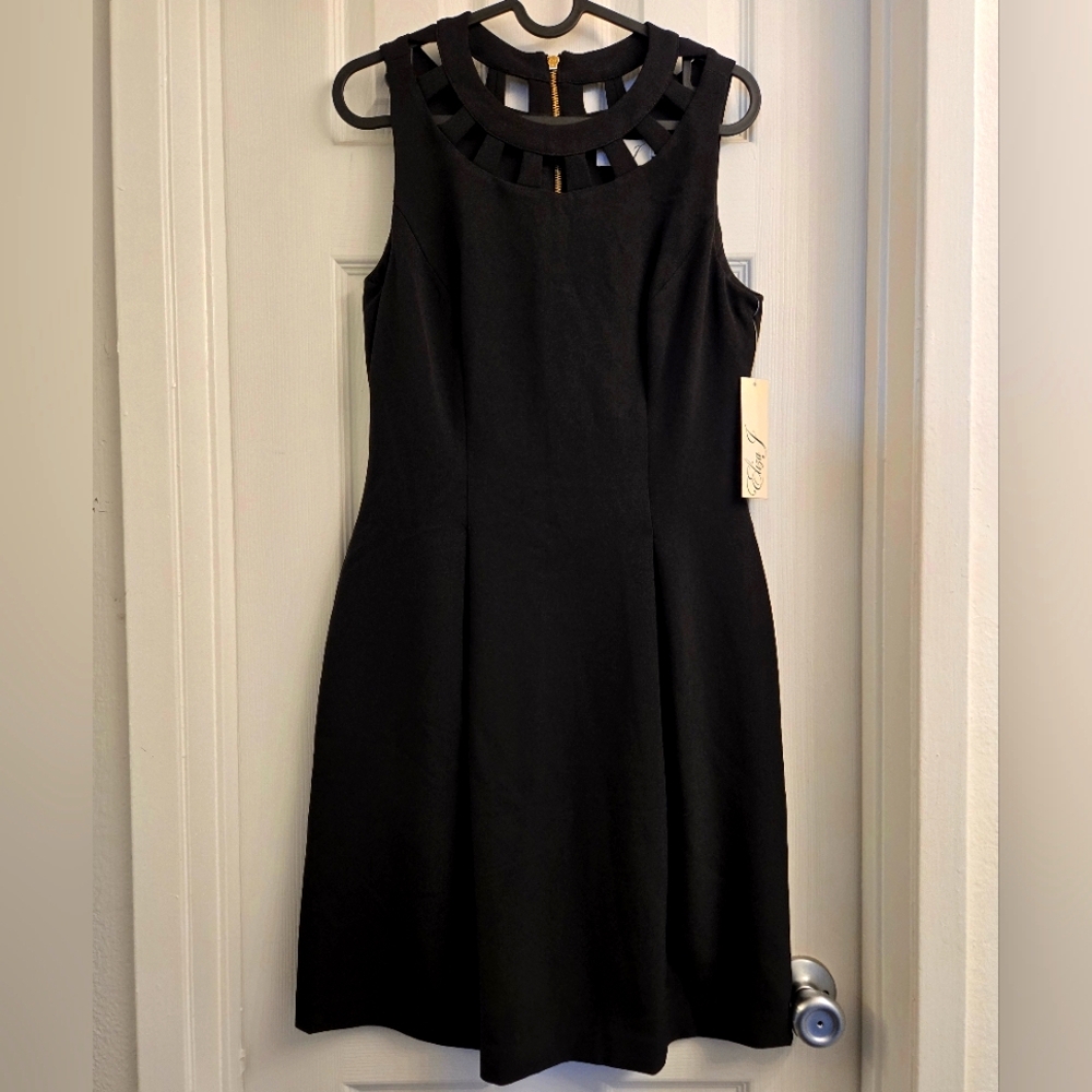 Eliza J - Black Lattice Cutout Neckline